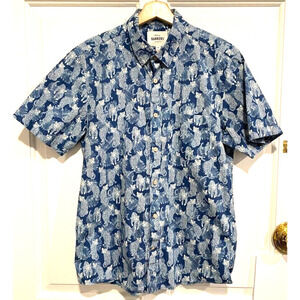 Tailored by Barker's Tailored Fit Men's Blue Medium shirt panther animal print
